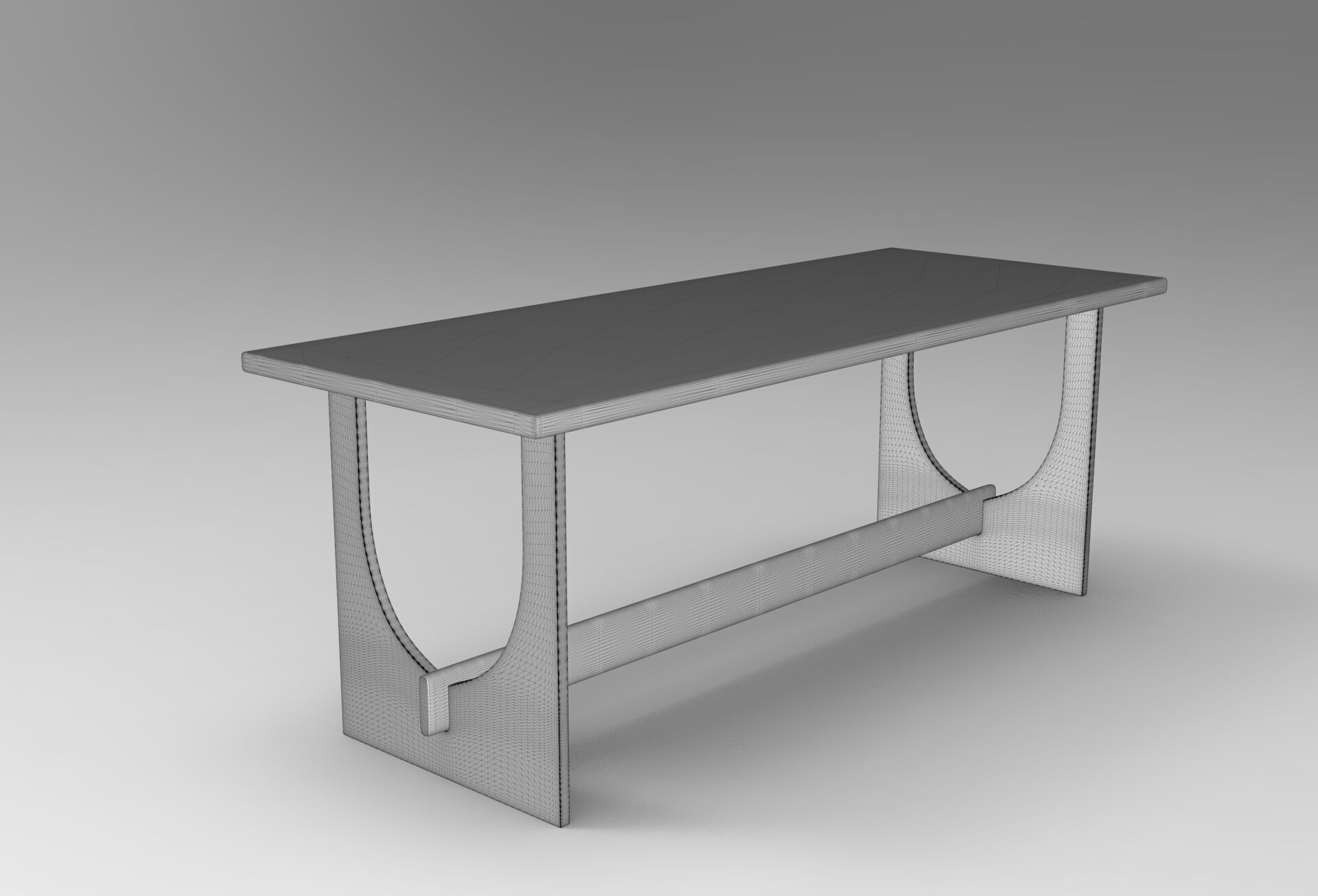 Ract Table Low-poly 3D model_5