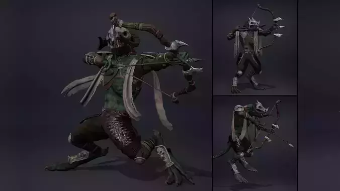 Ghost Archer Arm1 Low-poly 3D model