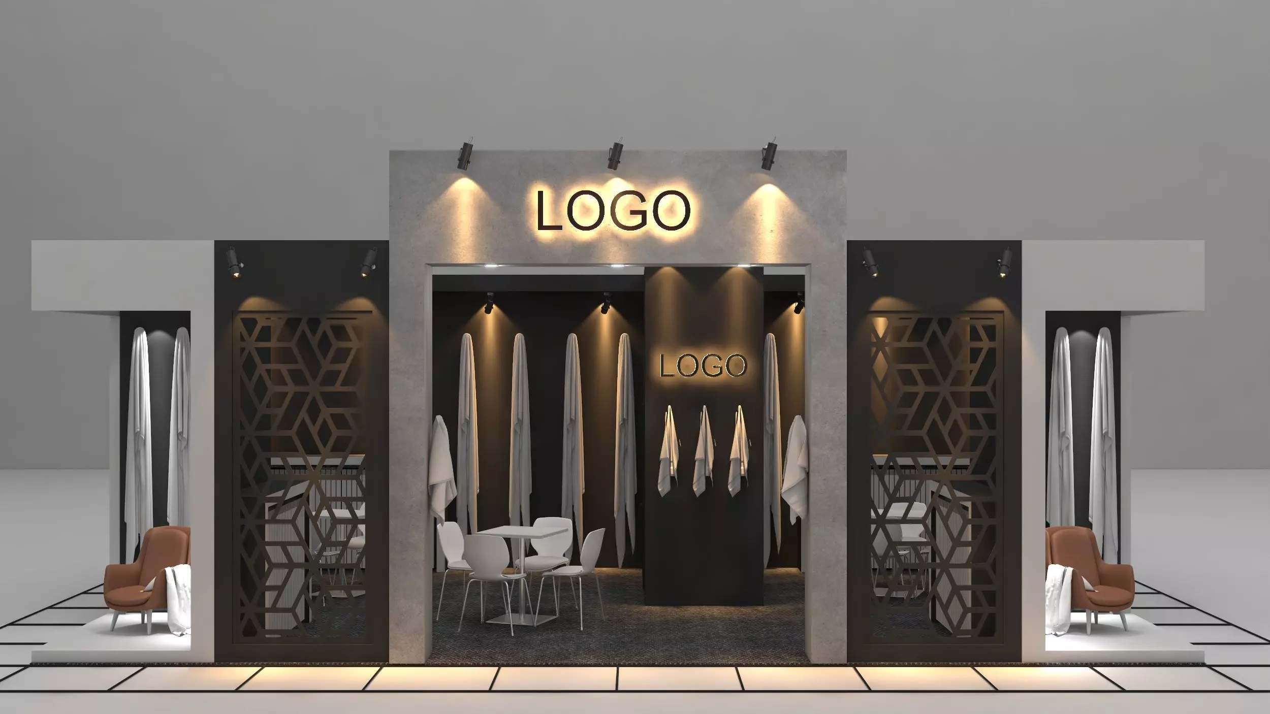 modern-wooden-towel-stand-with-anthracite-detail Free low-poly 3D model