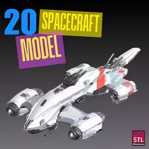 20 Unique Spacecraft Models STL File 3D print model