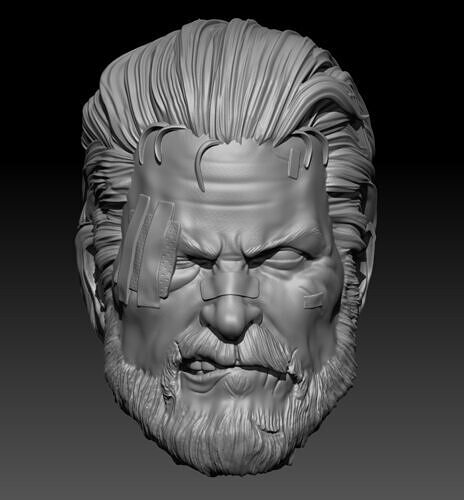 Punisher  injured Head 3D print model 3D print model