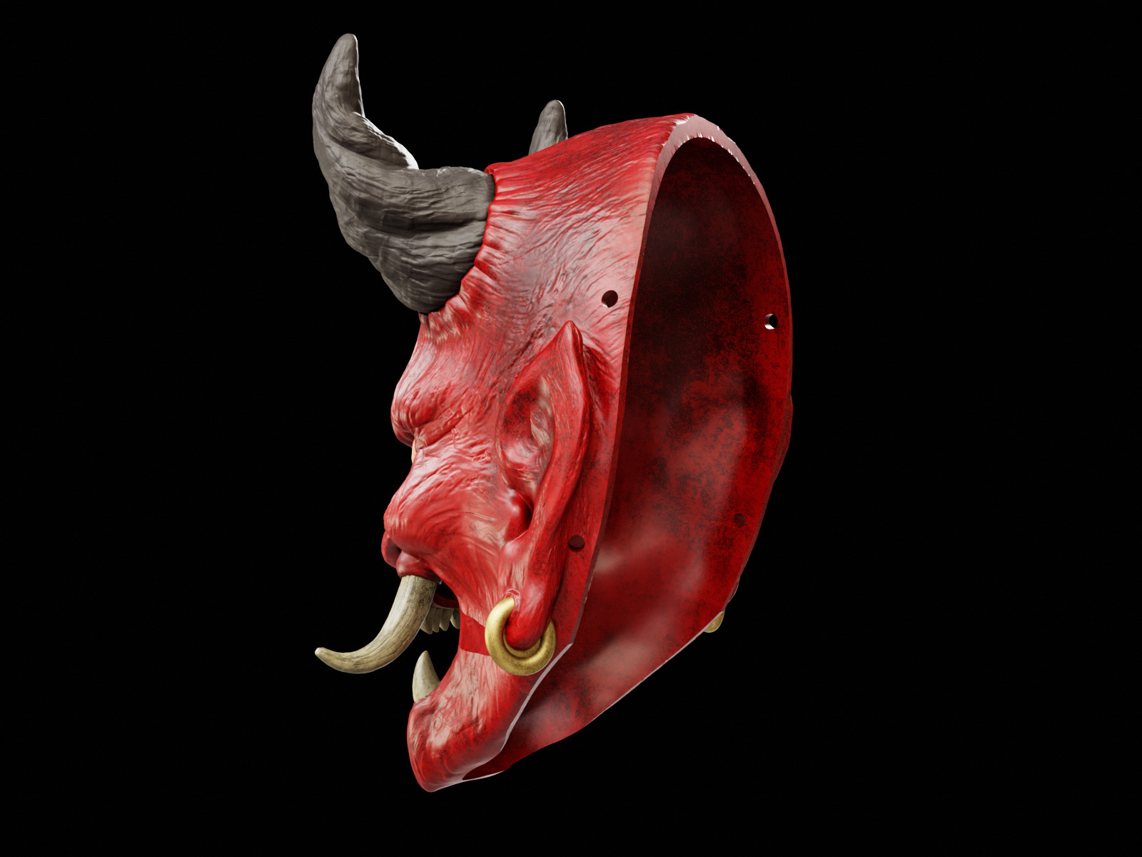 Oni Mask - Japanese Demon  3D print model_5