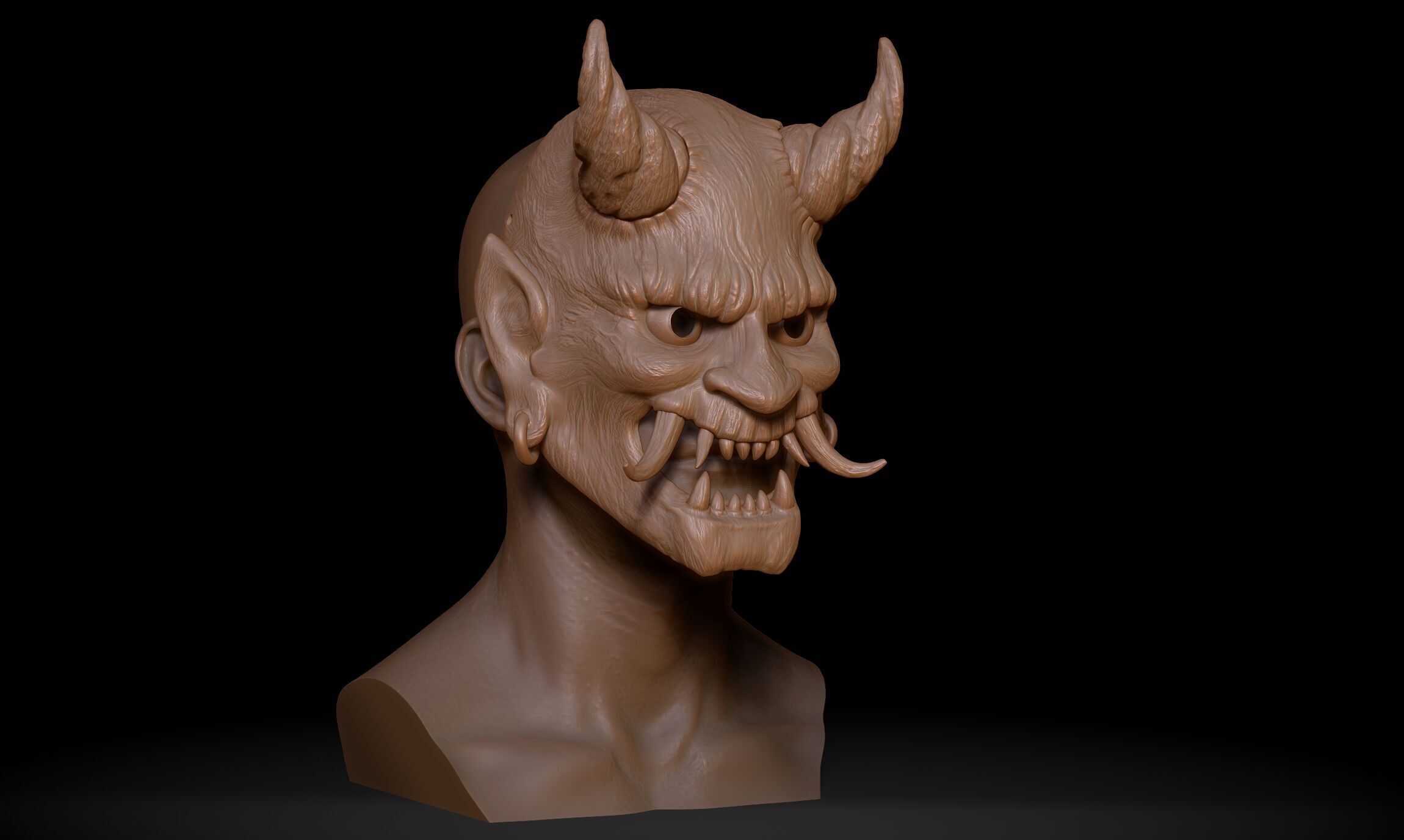 Oni Mask - Japanese Demon  3D print model_11