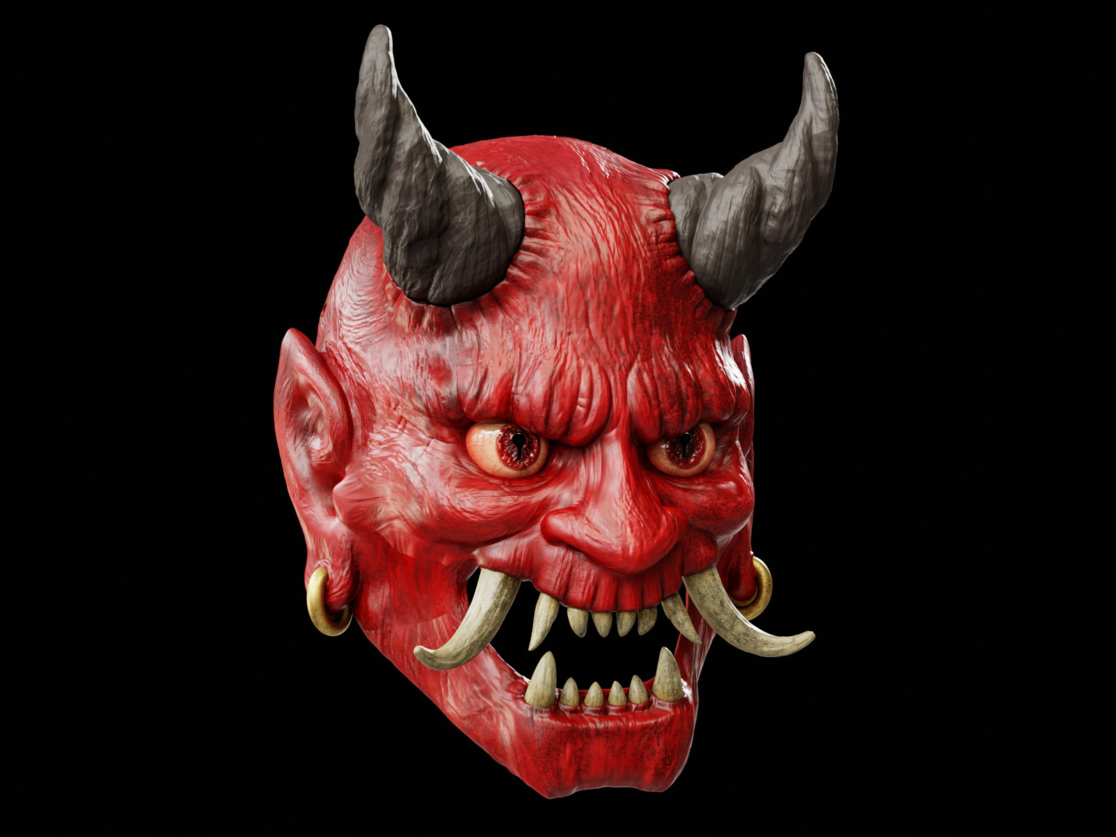 Oni Mask - Japanese Demon  3D print model_1