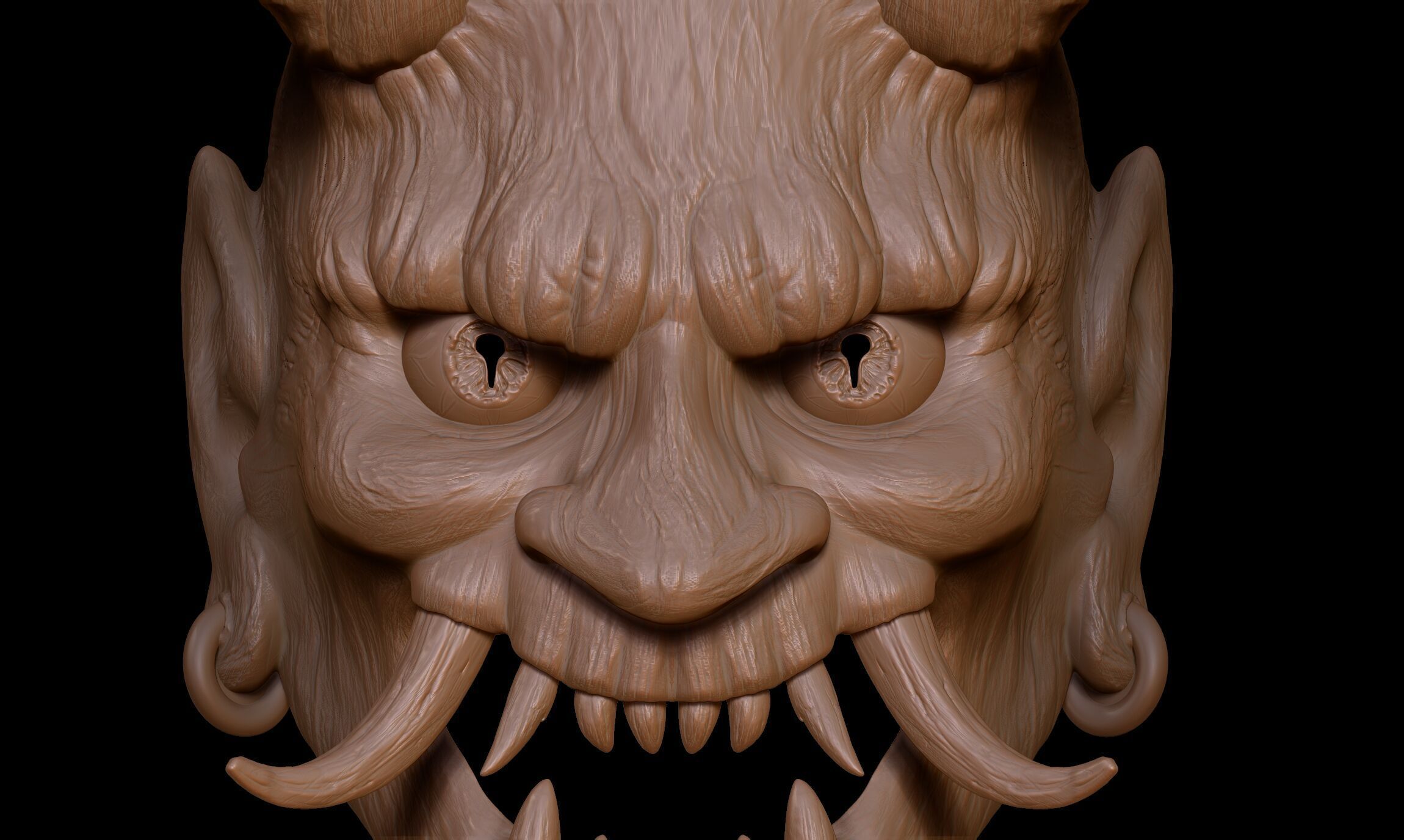 Oni Mask - Japanese Demon  3D print model_15