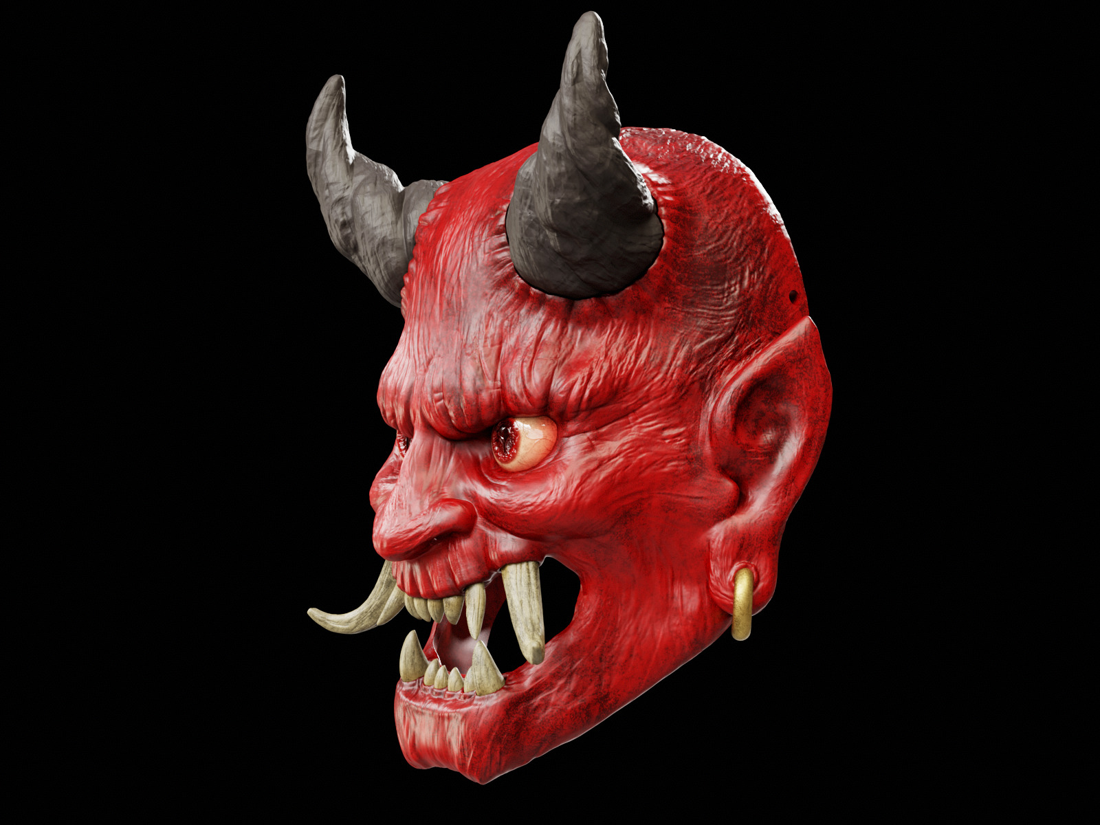 Oni Mask - Japanese Demon  3D print model_6