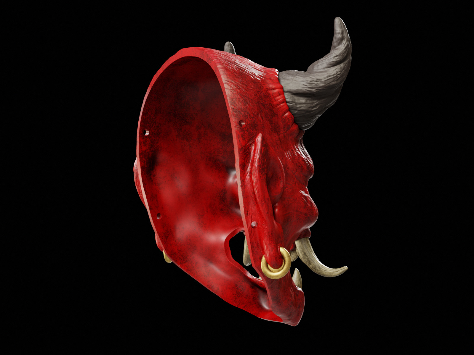 Oni Mask - Japanese Demon  3D print model_3