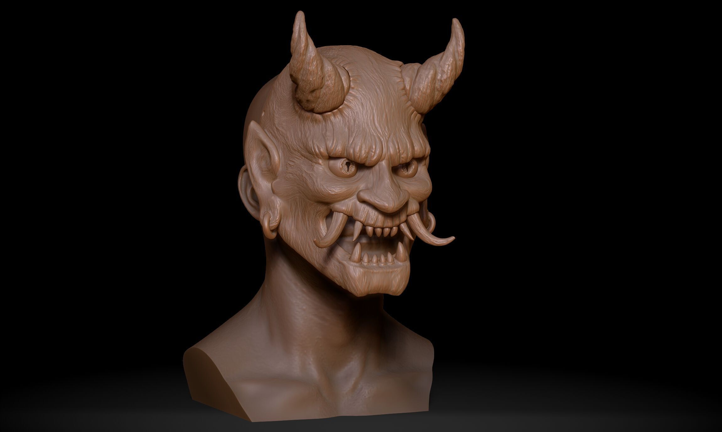 Oni Mask - Japanese Demon  3D print model_10
