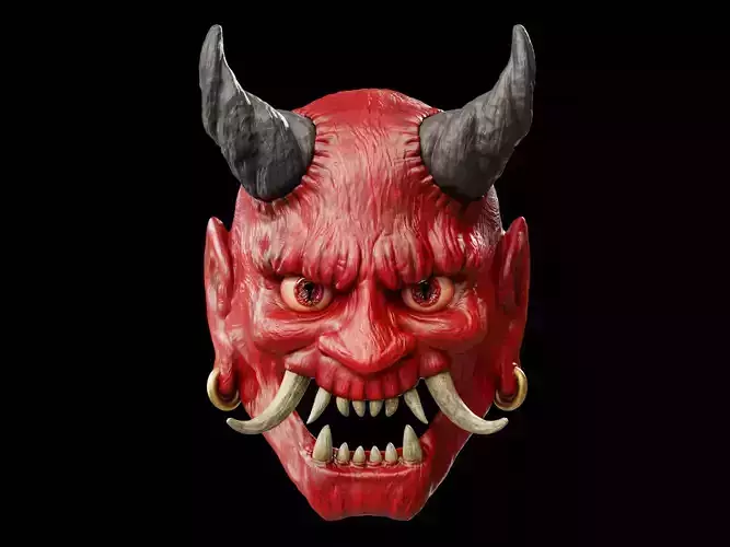 Oni Mask - Japanese Demon  3D print model