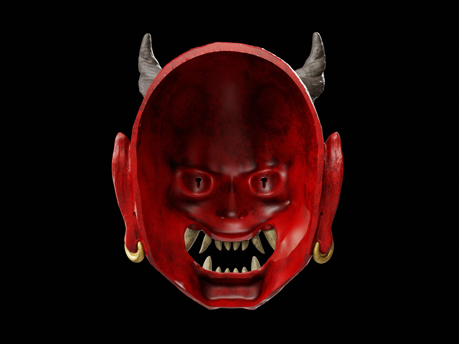 Oni Mask - Japanese Demon  3D print model_4
