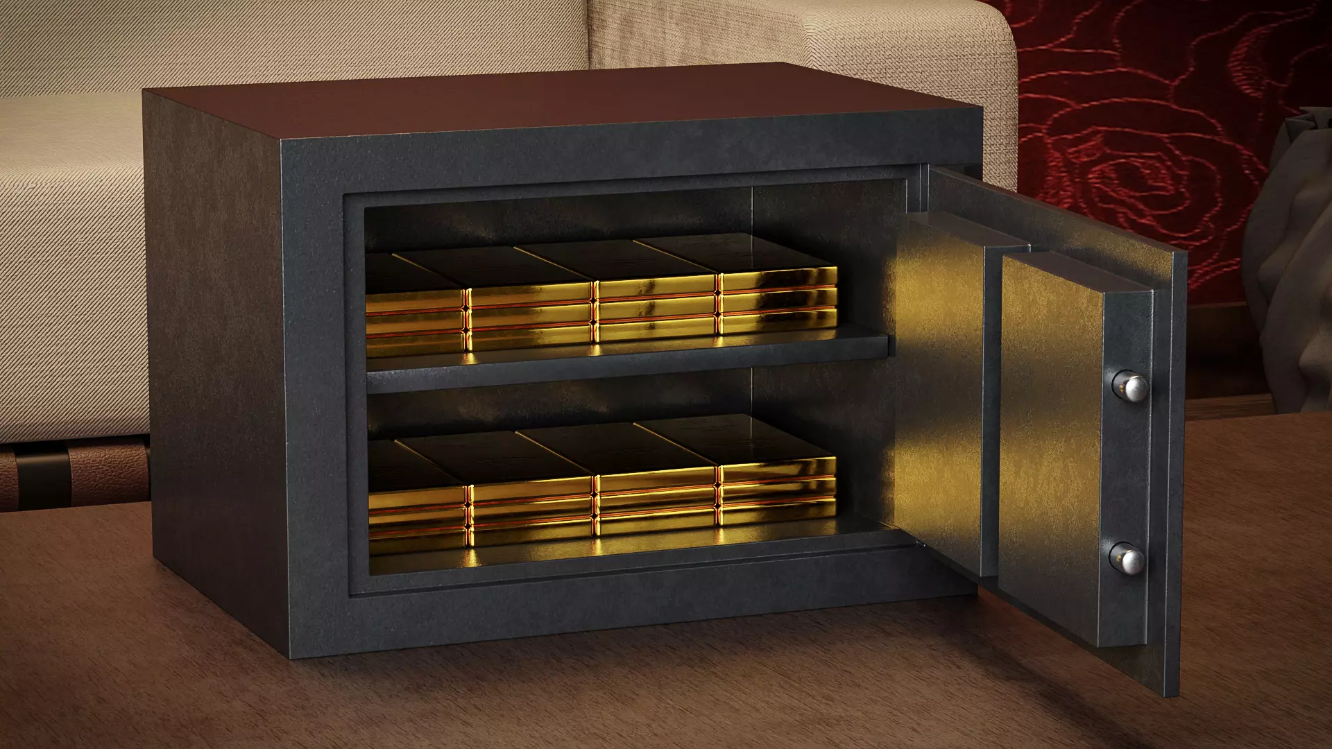 Digital safe locker Free low-poly 3D model_0