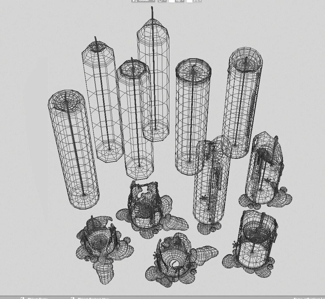 Molten Candle Complete Life Cycle - Burn Stages - Cylindrical B Low-poly 3D model_10