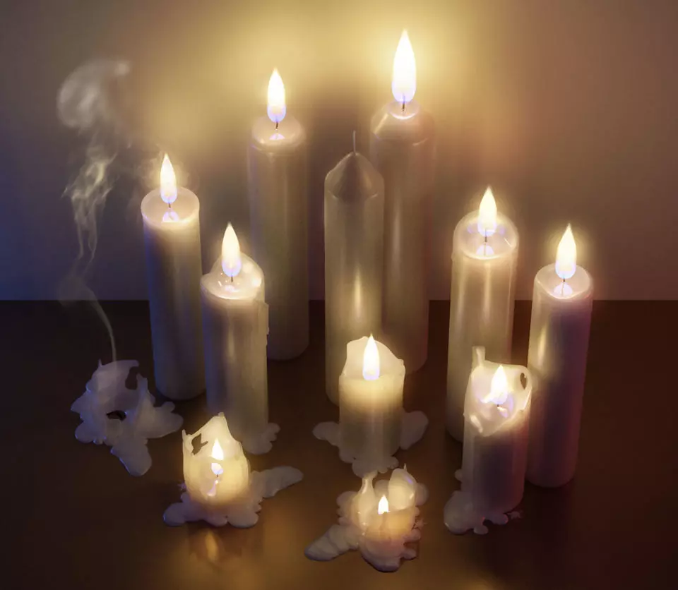 Molten Candle Complete Life Cycle - Burn Stages - Cylindrical B Low-poly 3D model_0