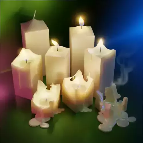 Molten Candle Complete Life Cycle - Burn Stages - Cubic Square A