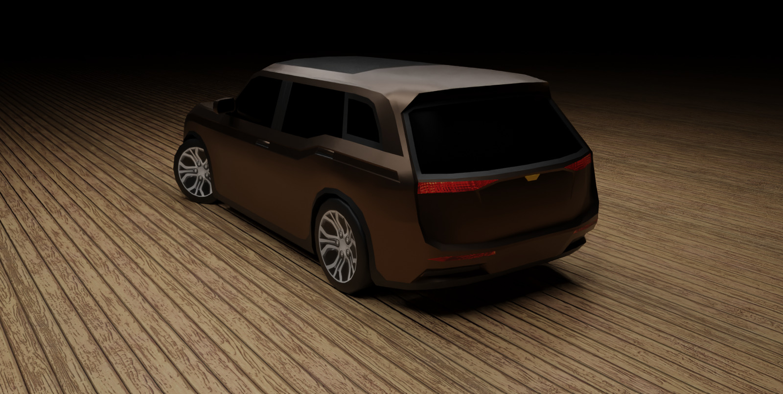 Low Poly Modern Generic SUV  Low-poly 3D model_9
