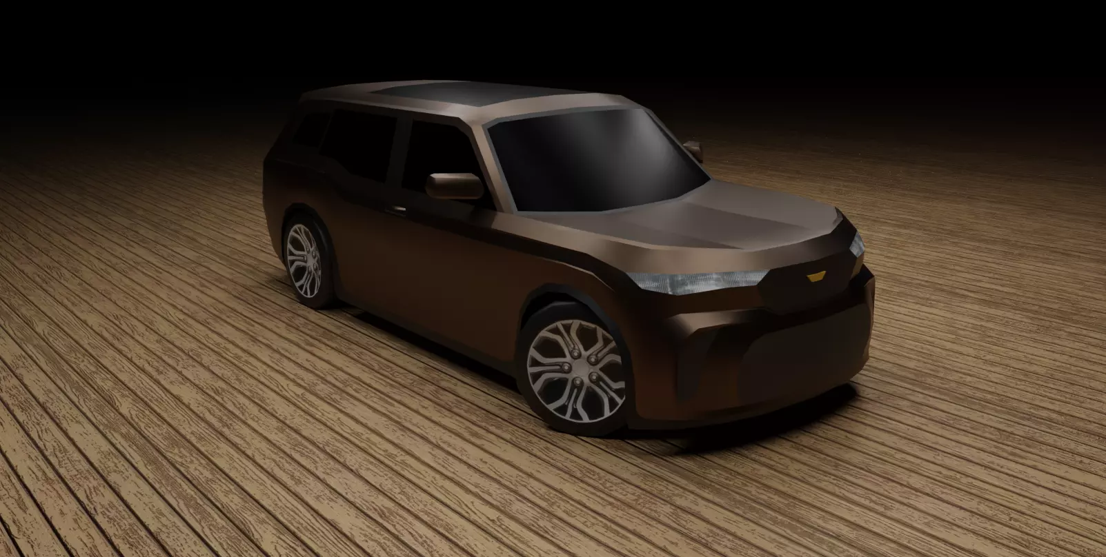 Low Poly Modern Generic SUV  Low-poly 3D model_0