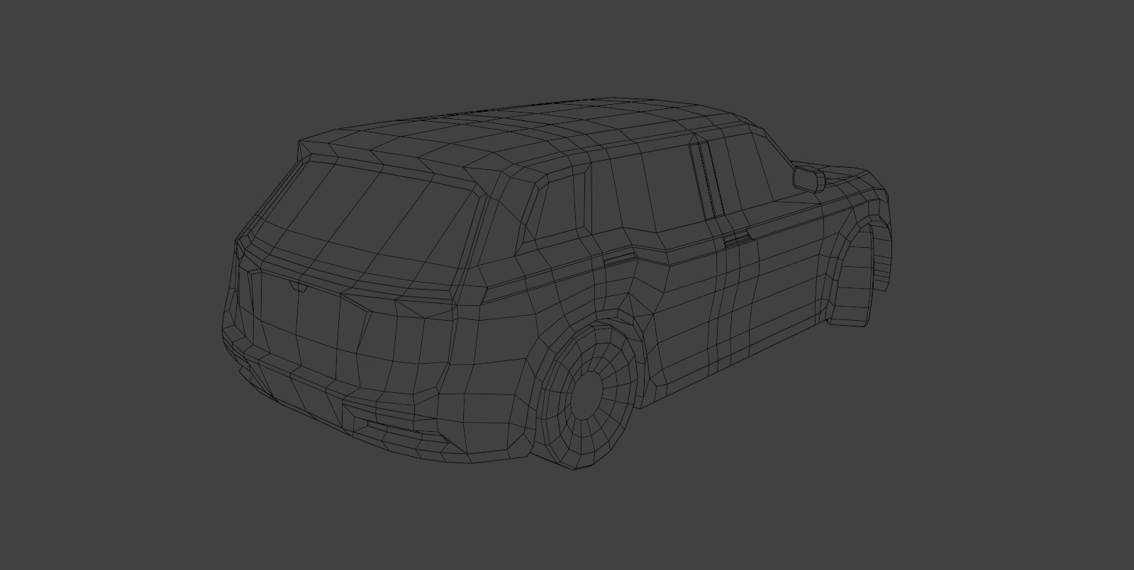 Low Poly Modern Generic SUV  Low-poly 3D model_7