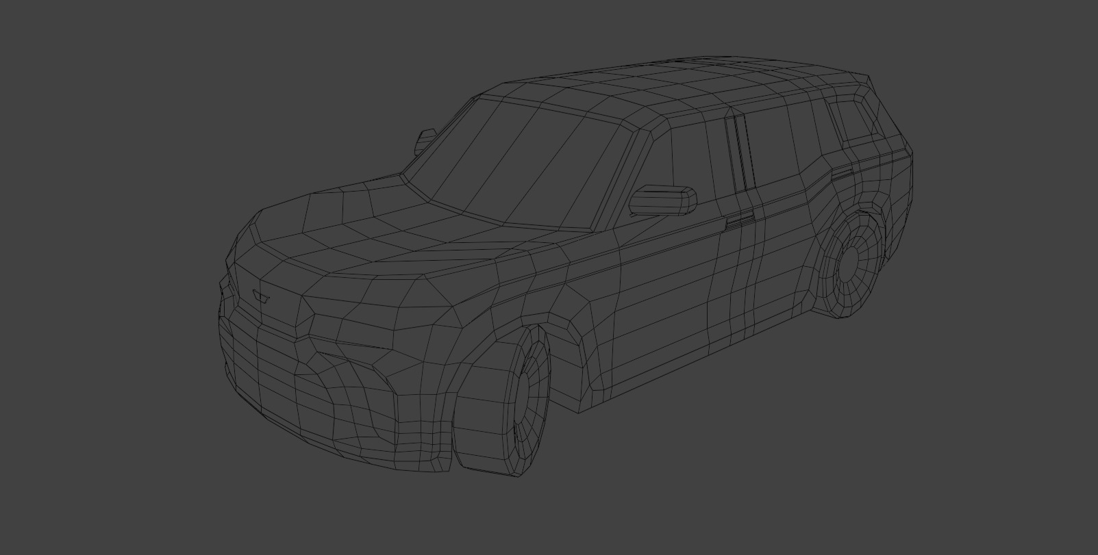 Low Poly Modern Generic SUV  Low-poly 3D model_5