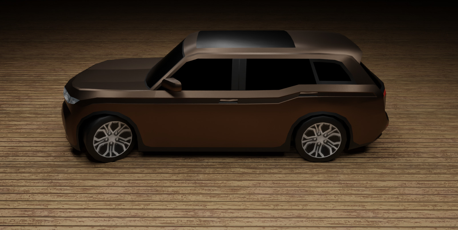 Low Poly Modern Generic SUV  Low-poly 3D model_2