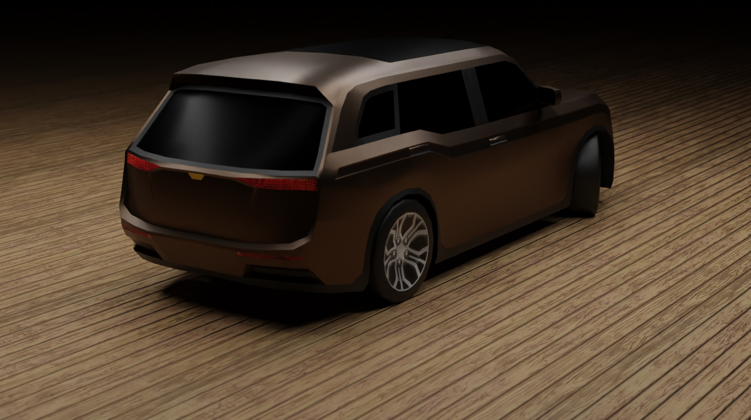 Low Poly Modern Generic SUV  Low-poly 3D model_6