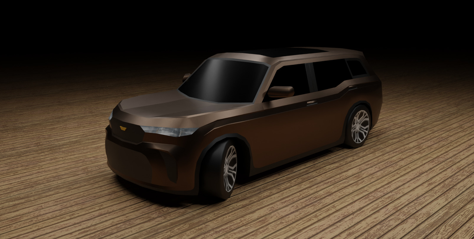 Low Poly Modern Generic SUV  Low-poly 3D model_4