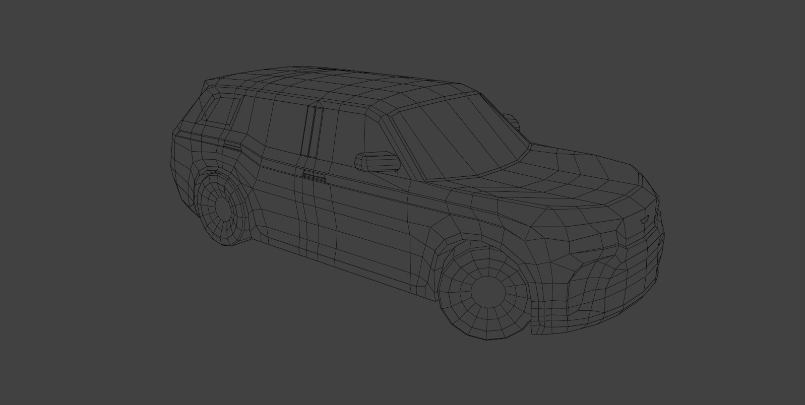 Low Poly Modern Generic SUV  Low-poly 3D model_1