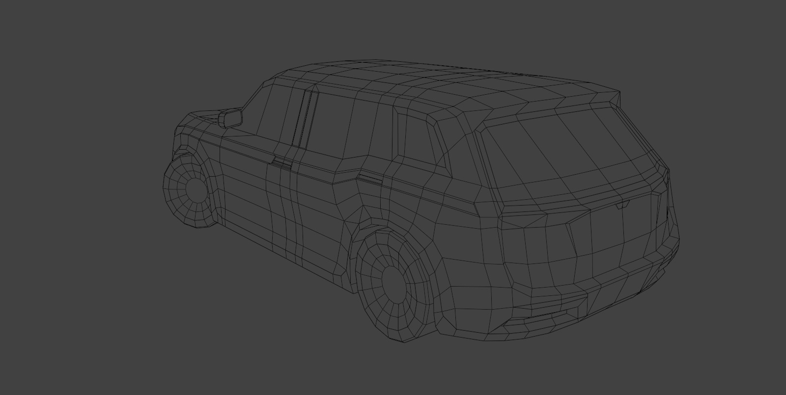 Low Poly Modern Generic SUV  Low-poly 3D model_8