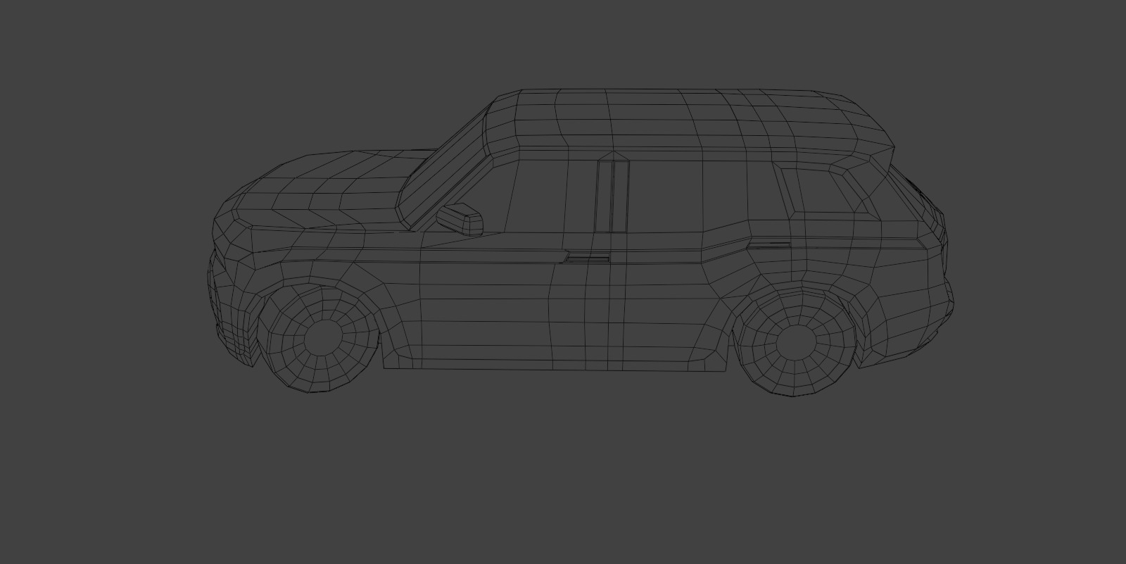 Low Poly Modern Generic SUV  Low-poly 3D model_3