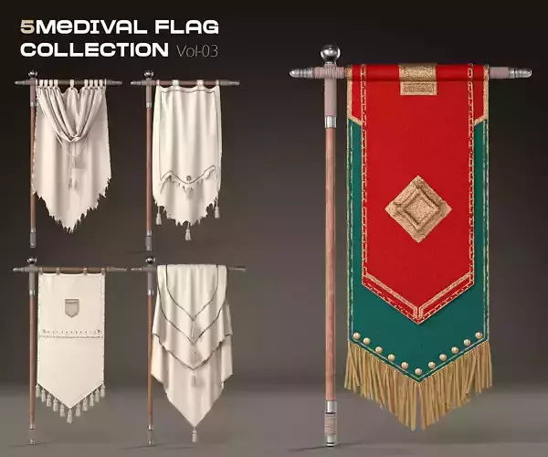 5 Medival Flag COLLECTION Vol 03