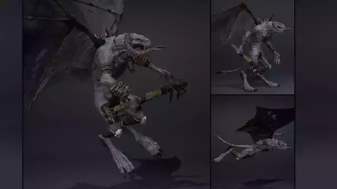 Ghostfire Furry Low-poly 3D model