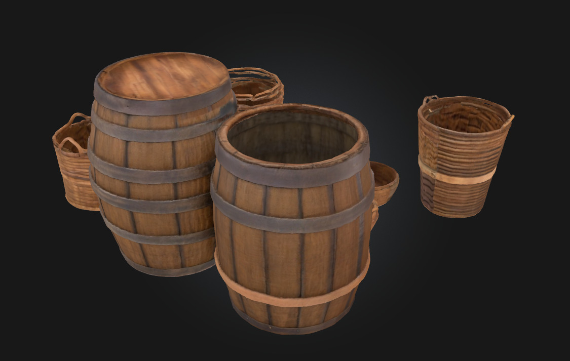 Barrels and Baskets Everyday Storage of a Bygone Era 3D model_3