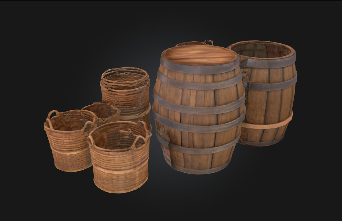Barrels and Baskets Everyday Storage of a Bygone Era 3D model_2