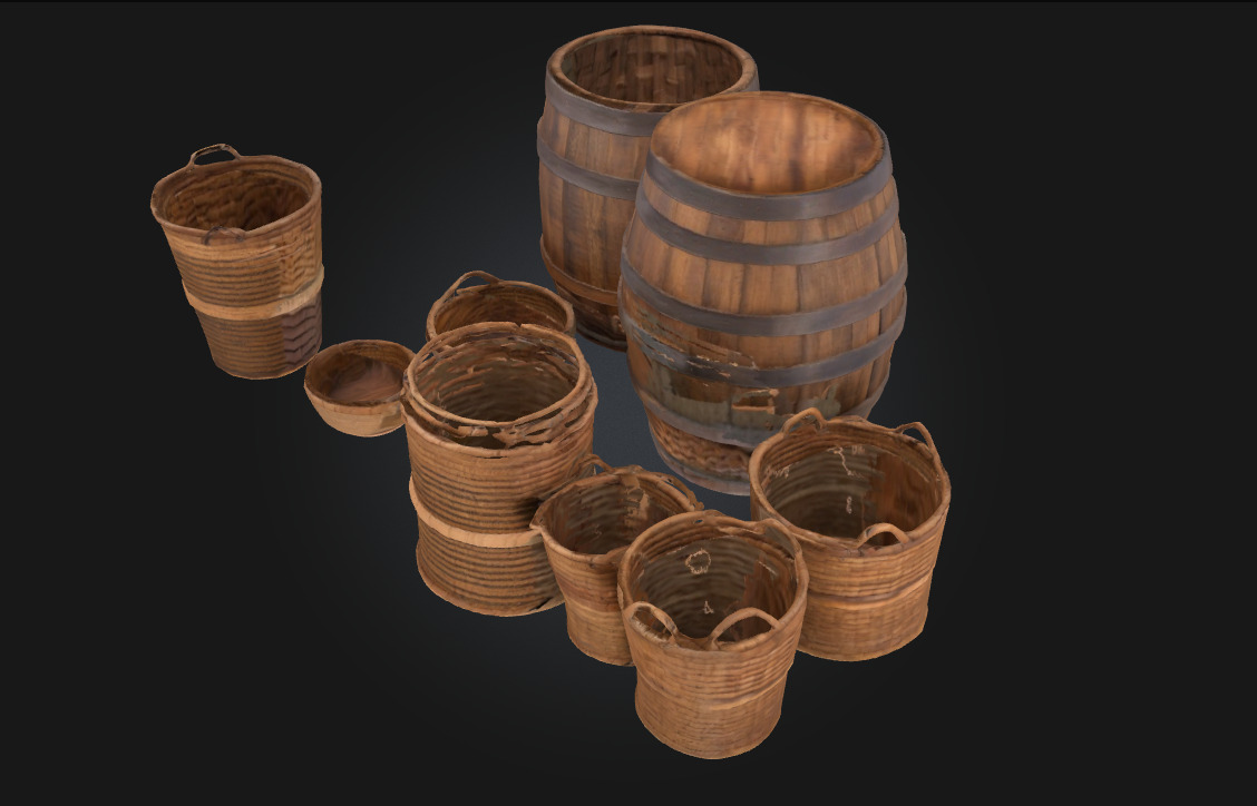 Barrels and Baskets Everyday Storage of a Bygone Era 3D model_1