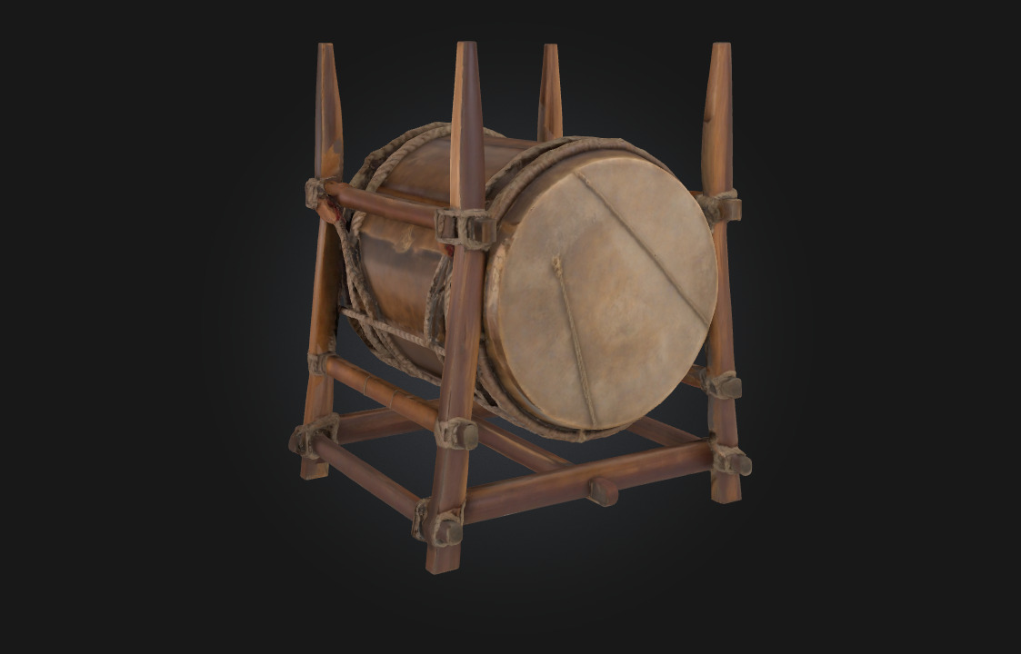 Medieval War Drum  The Beating Heart of Battlefield Command 3D model_4