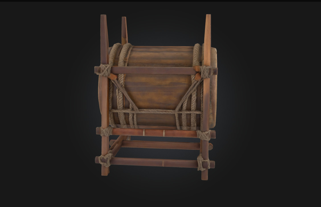 Medieval War Drum  The Beating Heart of Battlefield Command 3D model_2