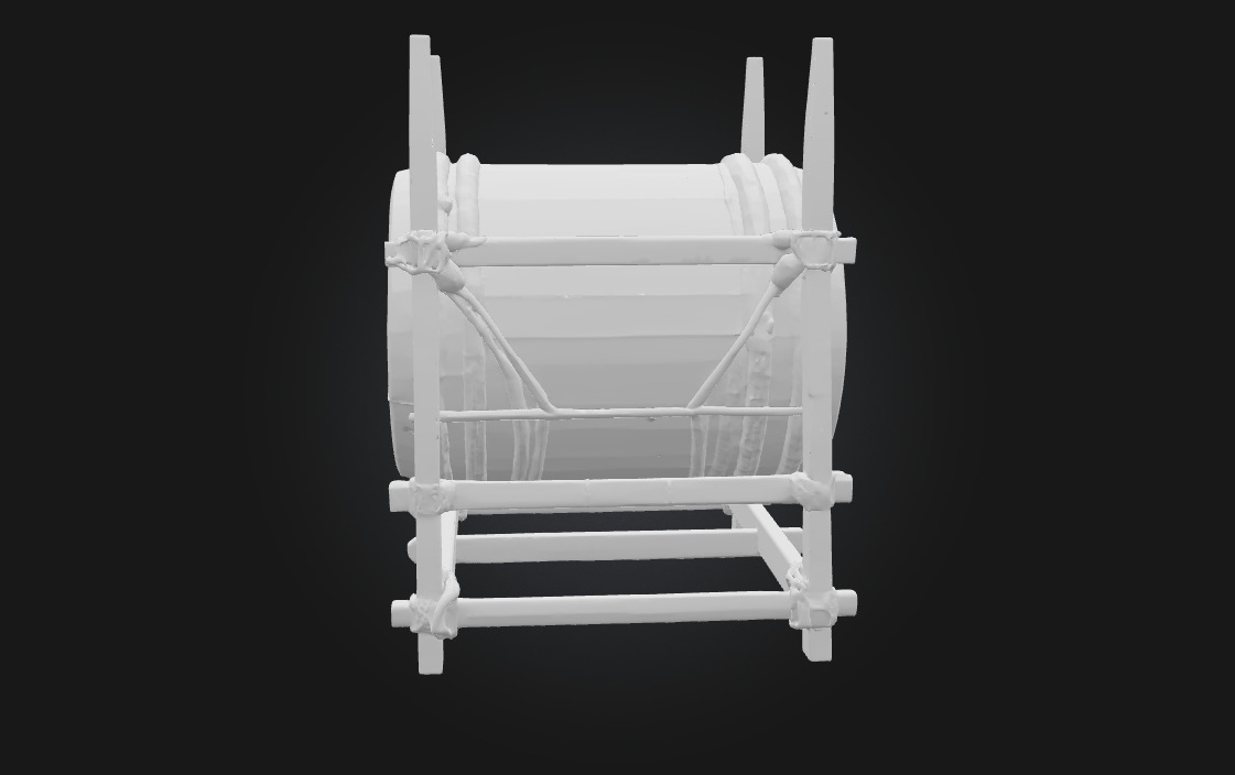 Medieval War Drum  The Beating Heart of Battlefield Command 3D model_6