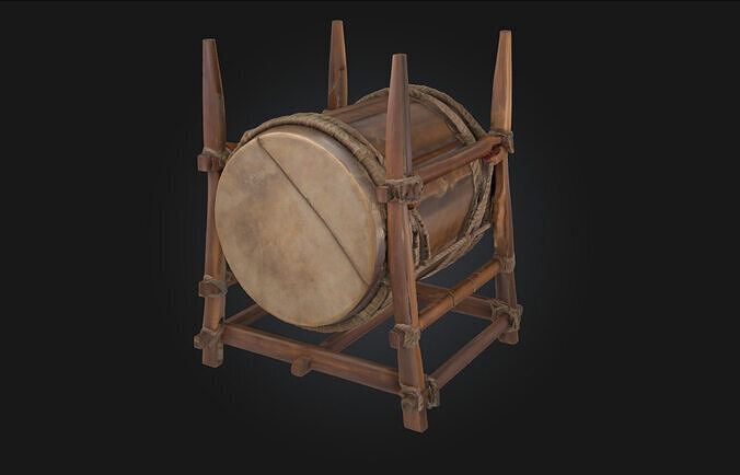 Medieval War Drum  The Beating Heart of Battlefield Command 3D model