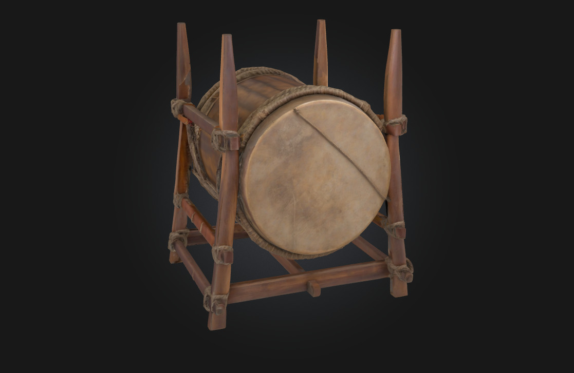 Medieval War Drum  The Beating Heart of Battlefield Command 3D model_1