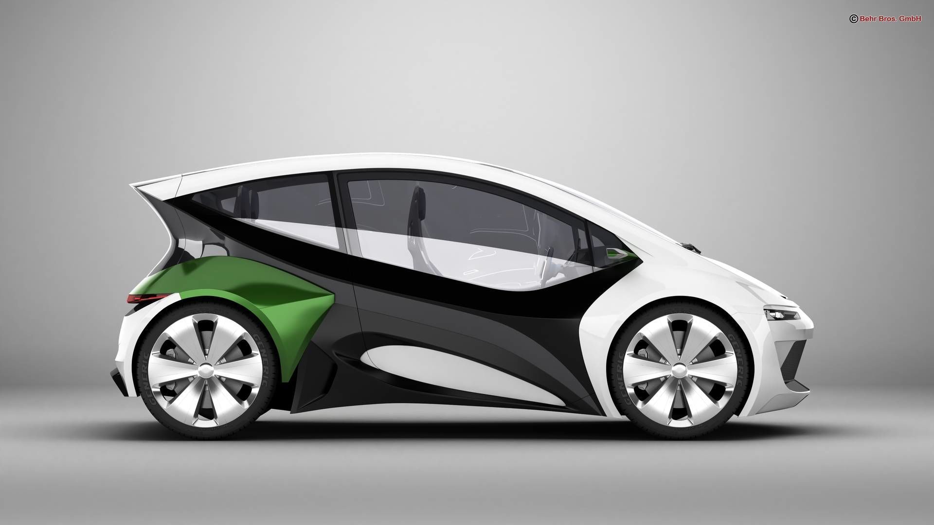 Generic Future EV Compact Car 3D model_5