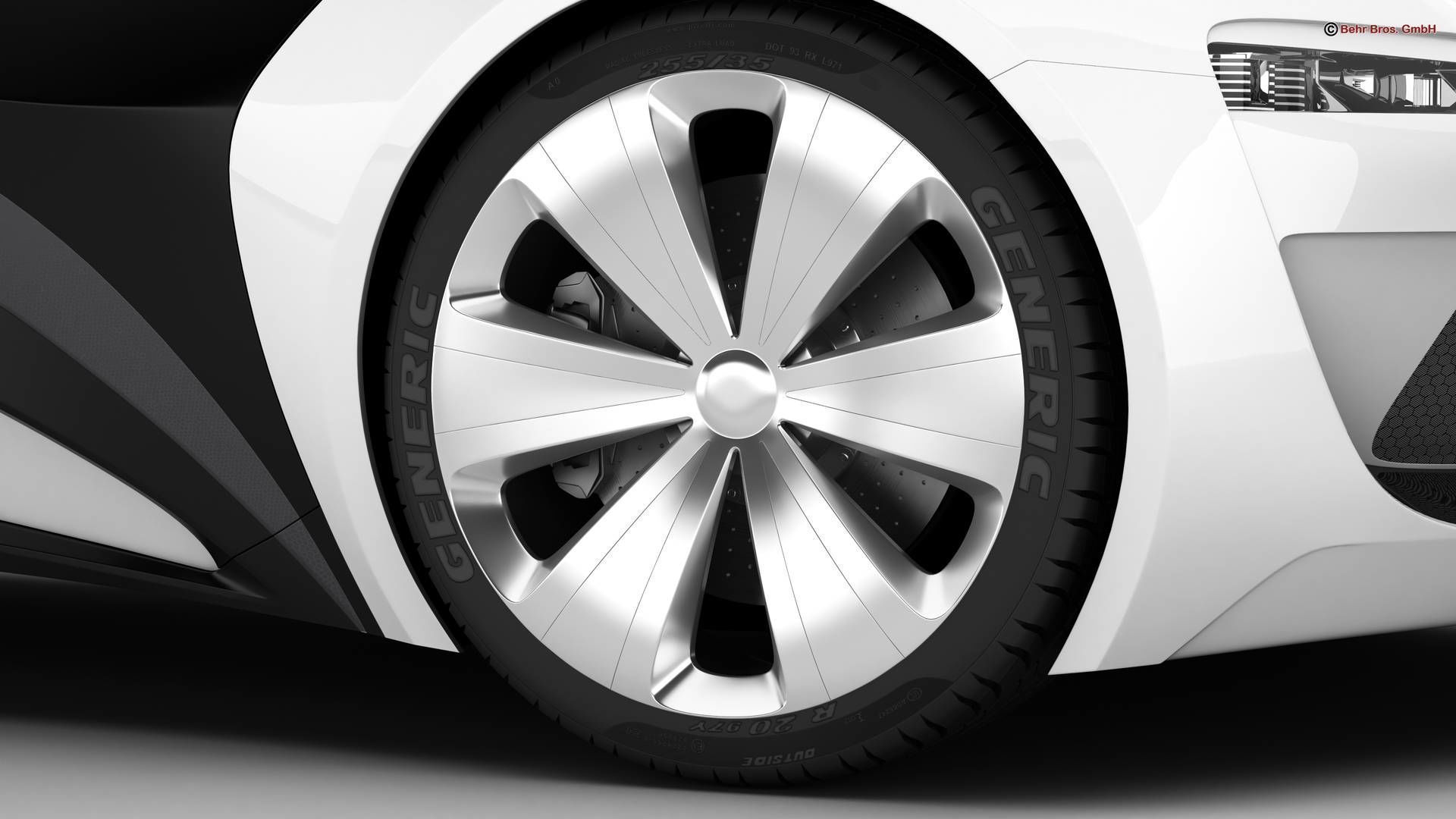 Generic Future EV Compact Car 3D model_8