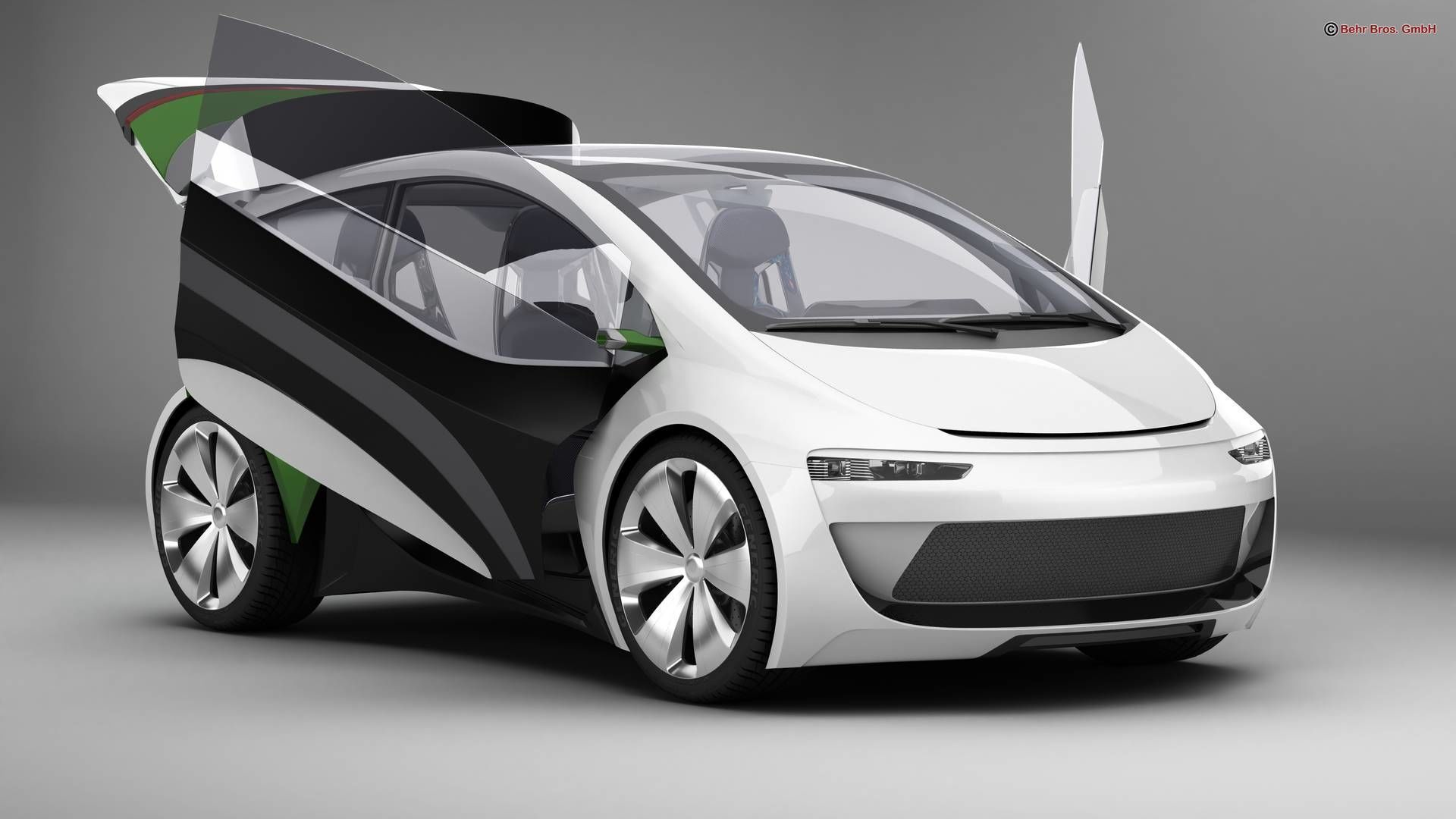 Generic Future EV Compact Car 3D model_2