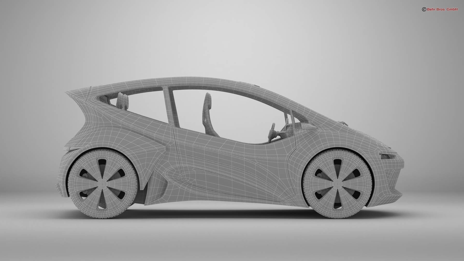 Generic Future EV Compact Car 3D model_20
