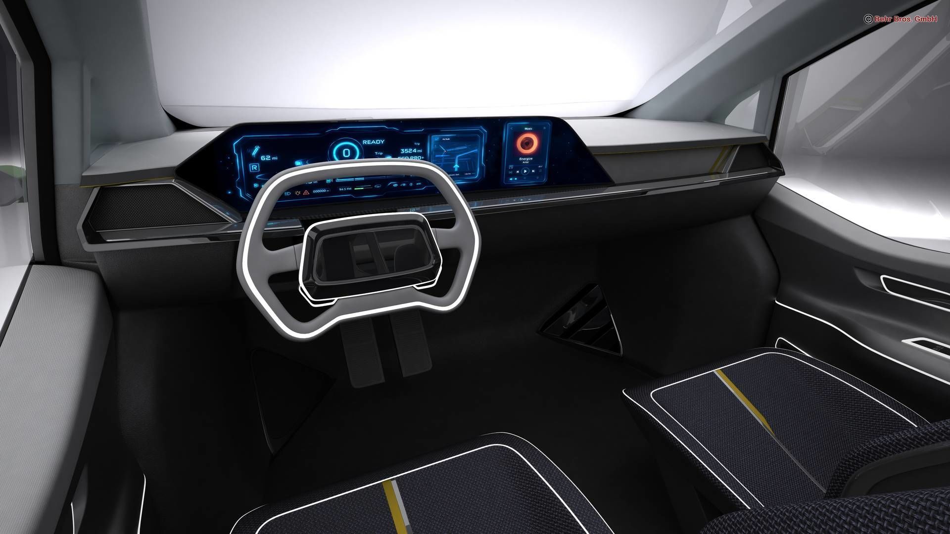 Generic Future EV Compact Car 3D model_12