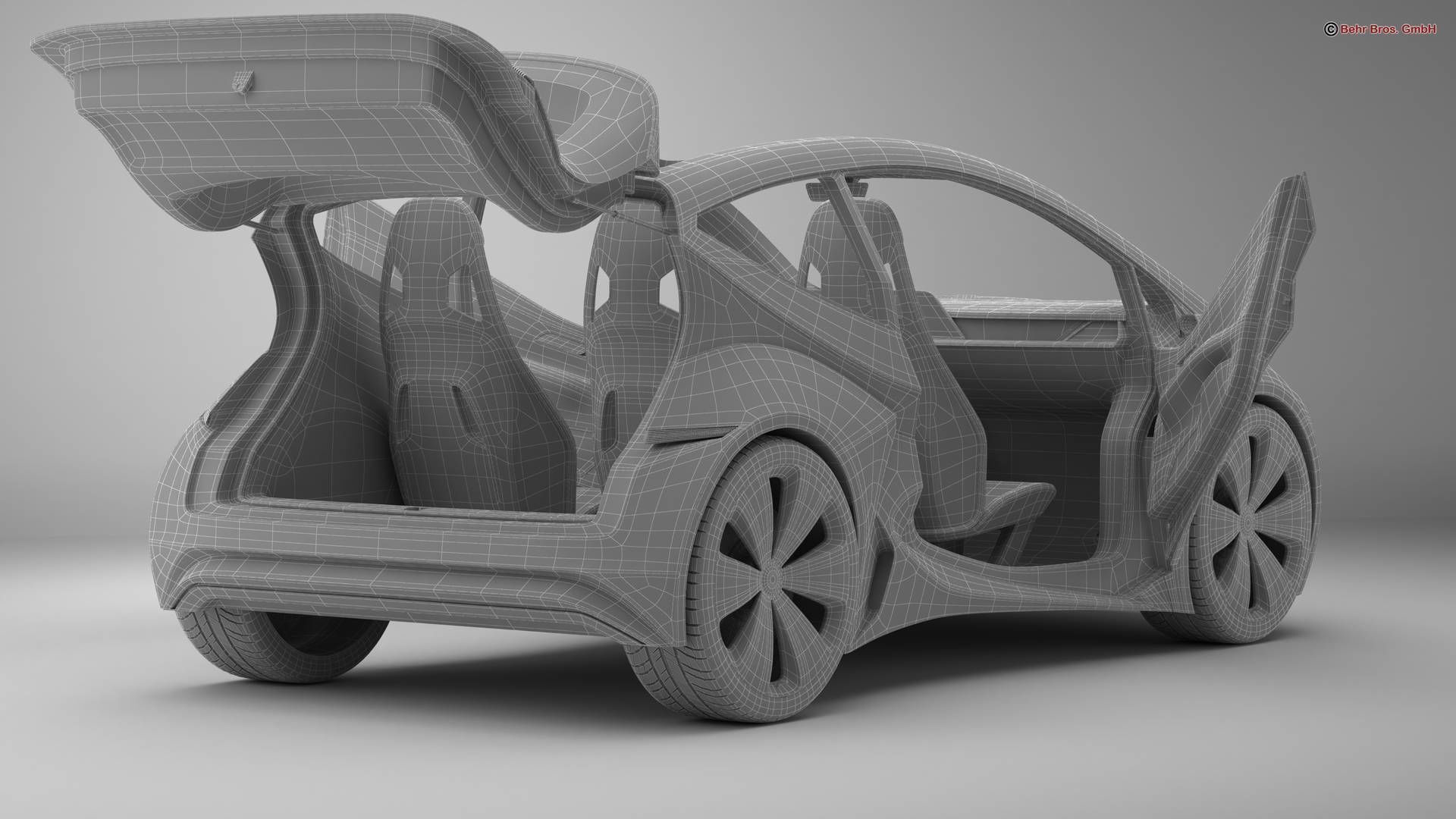 Generic Future EV Compact Car 3D model_19