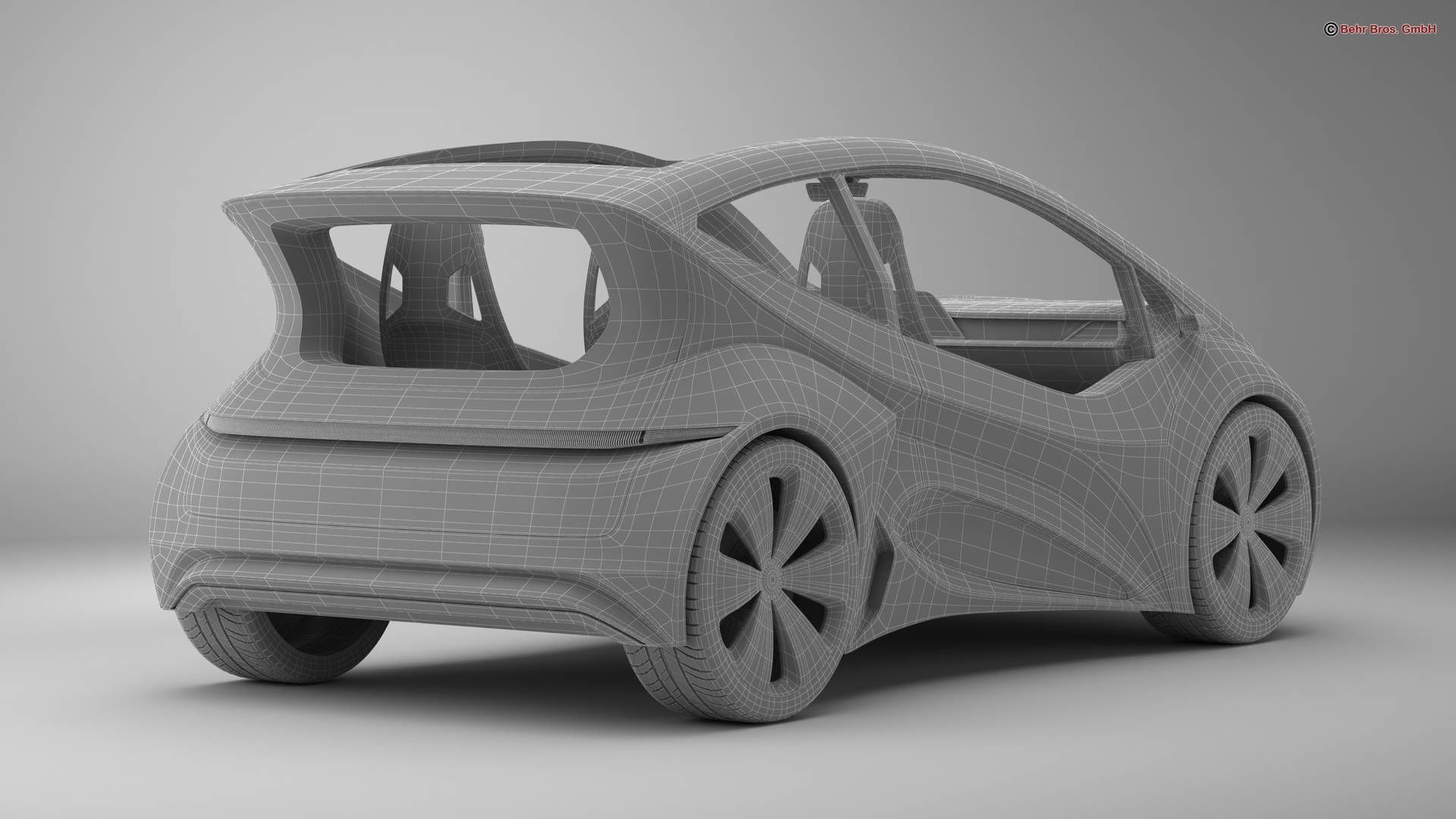 Generic Future EV Compact Car 3D model_18