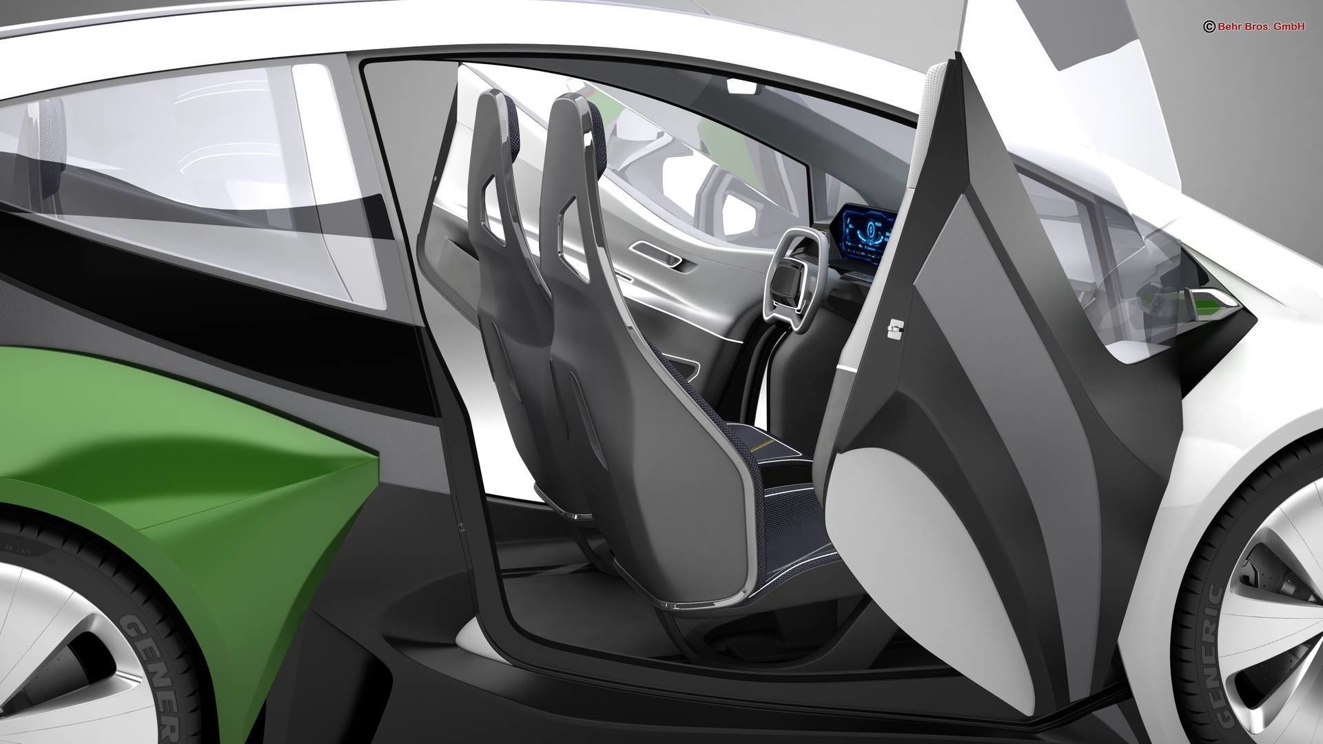 Generic Future EV Compact Car 3D model_14