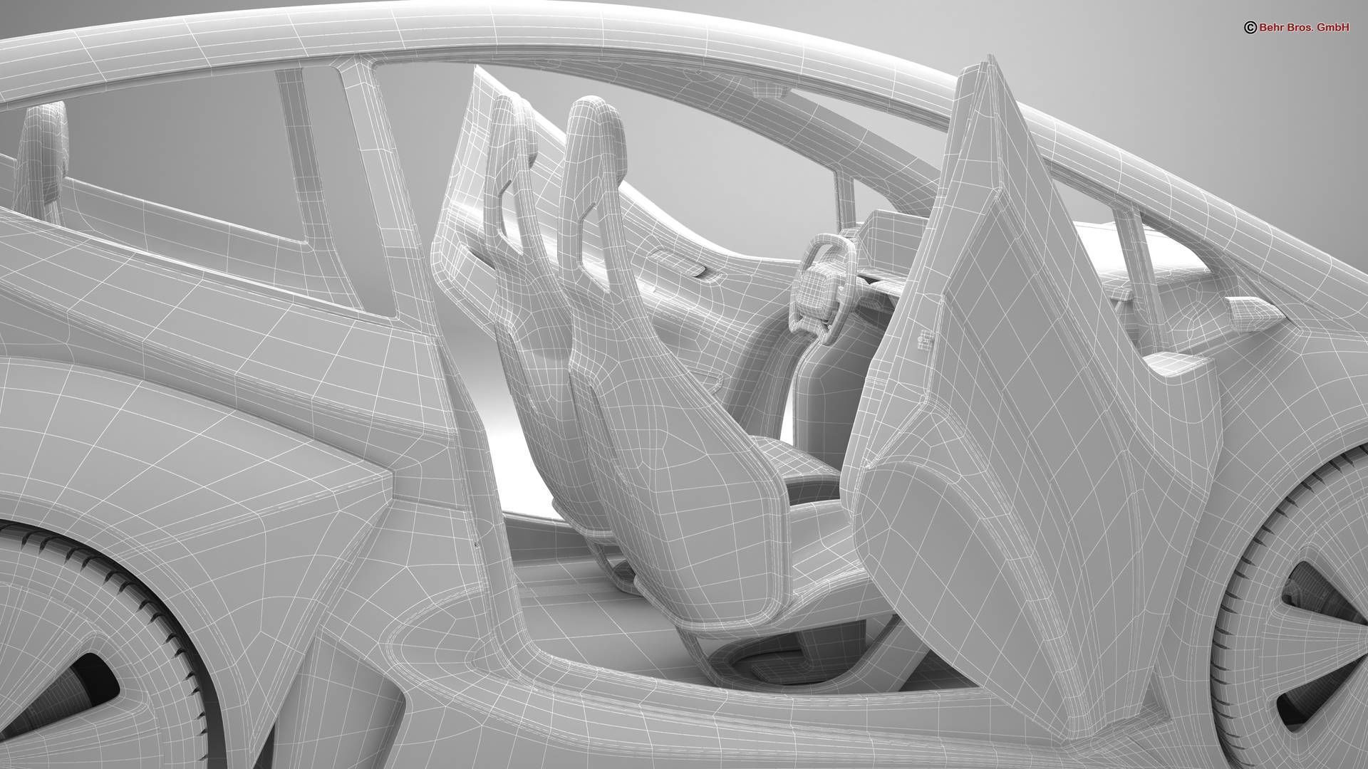 Generic Future EV Compact Car 3D model_29