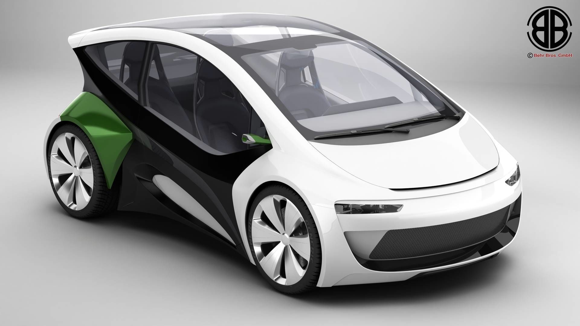 Generic Future EV Compact Car 3D model_0