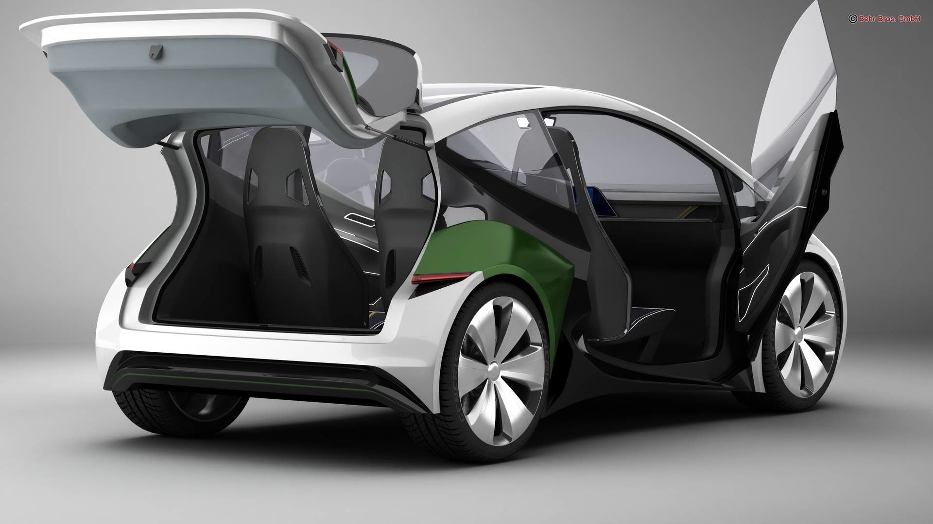 Generic Future EV Compact Car 3D model_4