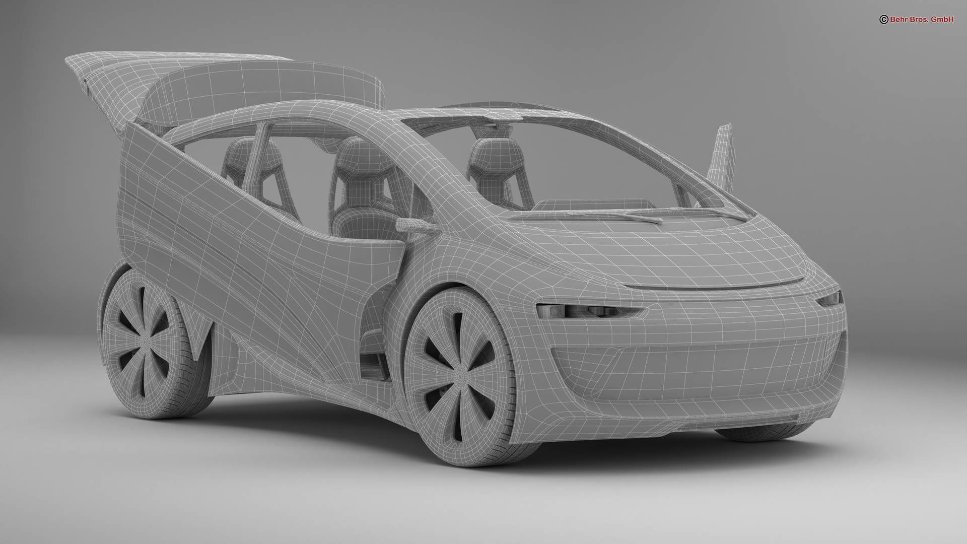 Generic Future EV Compact Car 3D model_17